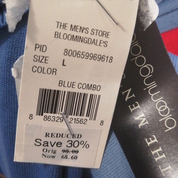 BNWT The Men's Store Bloomingdale's Sweater Blue Size Large - Picture 8 of 8